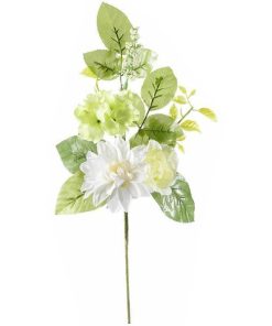 Creanga decorativa artificiala dalia trandafir 46 cm