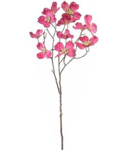 Crenguta artificiala flori cornus roz fucsia 73 cm
