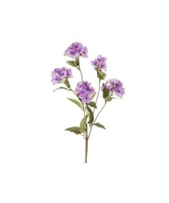 Crenguta cu 5 flori artificiale mov 33 cm