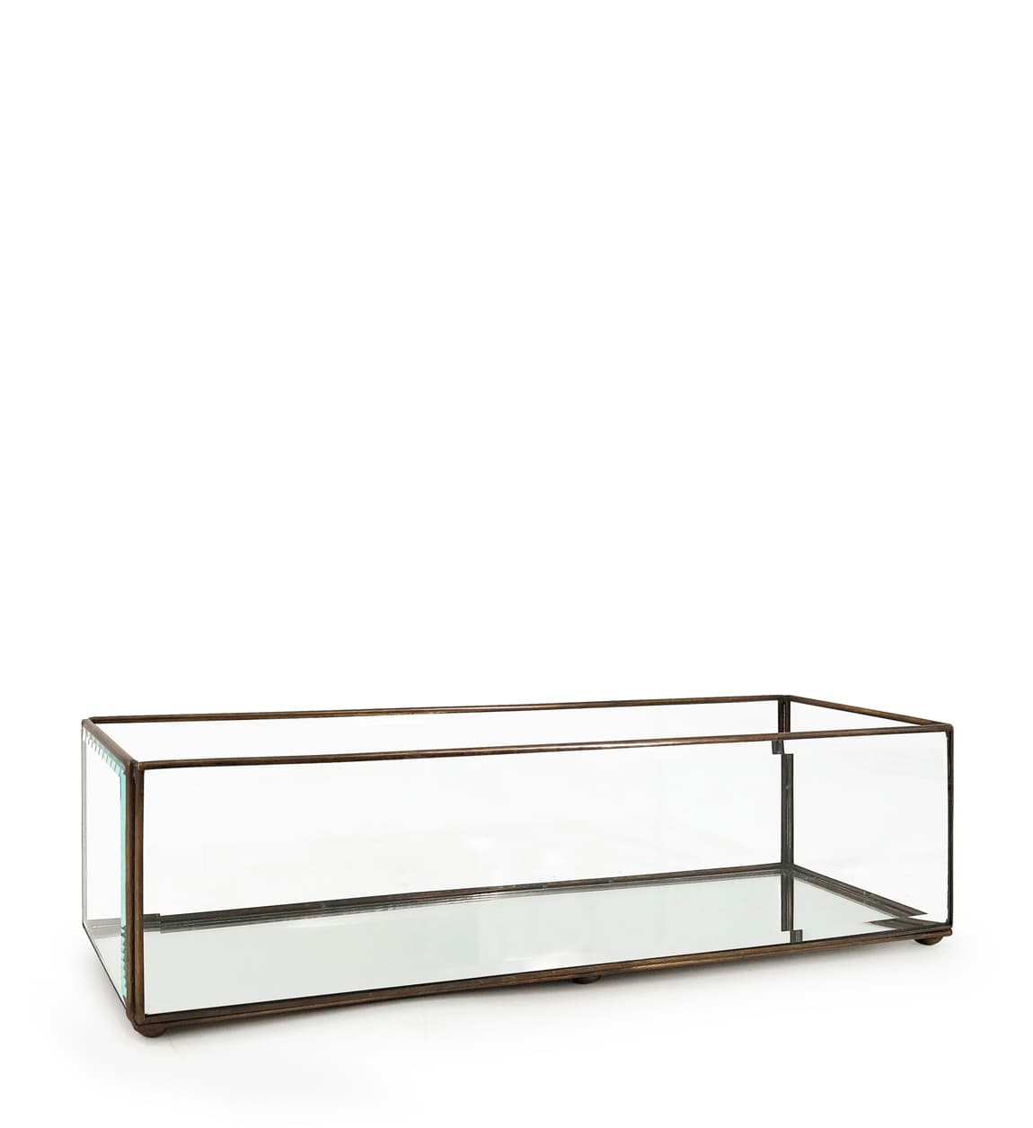 Cutie pentru depozitare din sticla si metal Box Rectangular, L40xl10xH10 cm