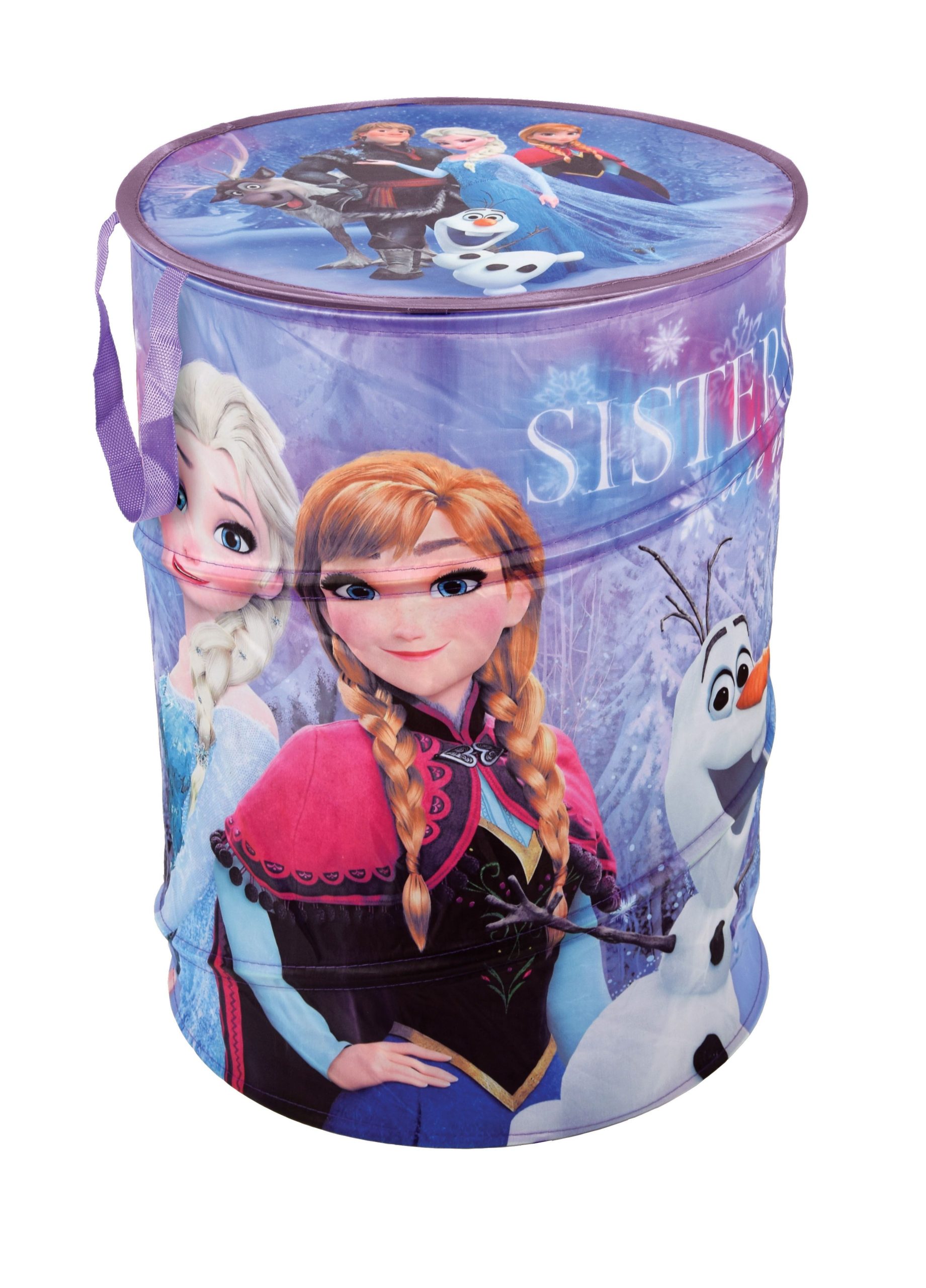 Cutie pentru depozitare jucarii, Frozen Round Violet, Ø38xH50 cm