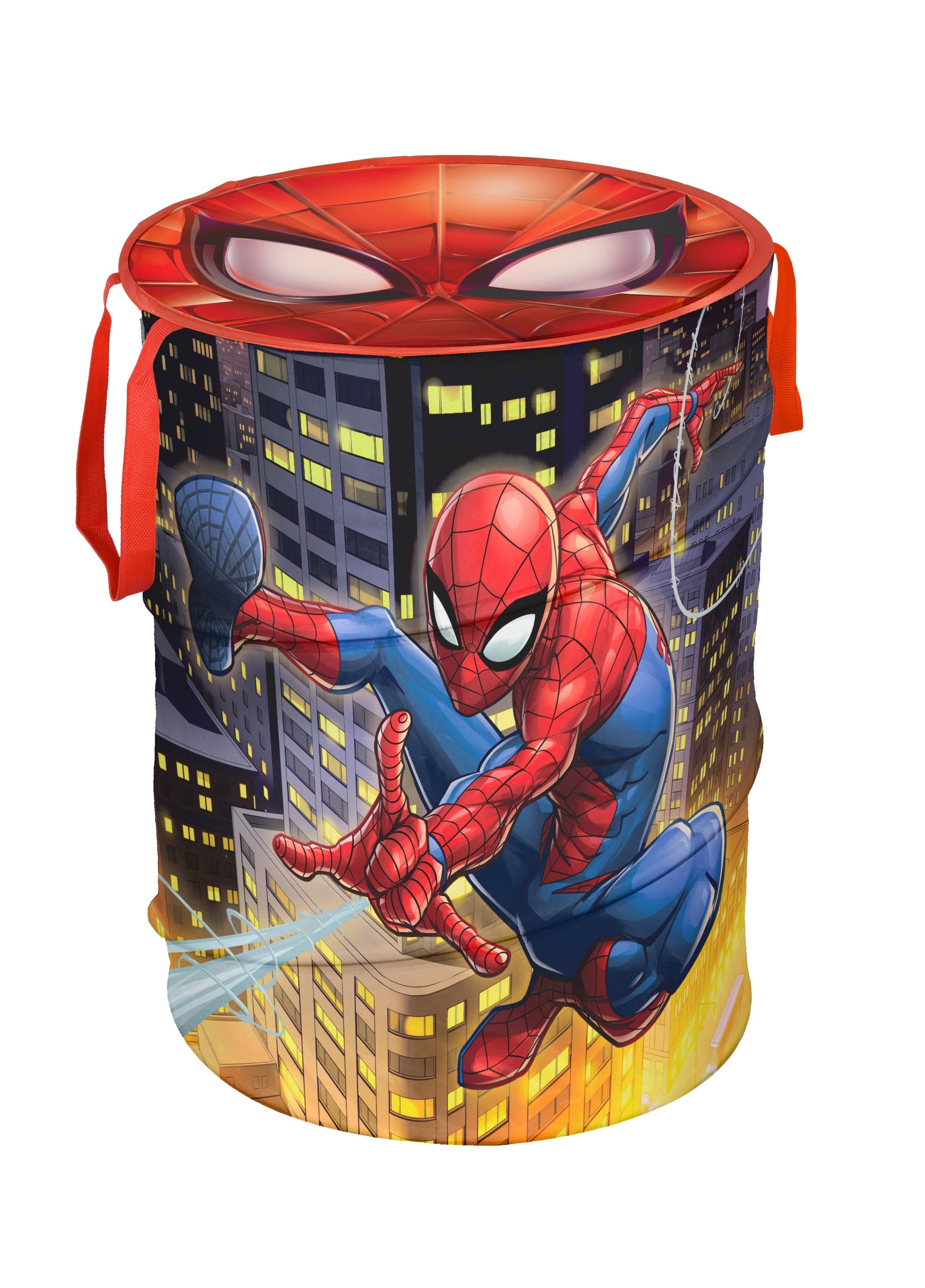 Cutie pentru depozitare jucarii, Spiderman Round Rosu, Ø38xH50 cm