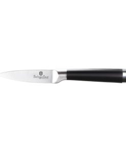 Cutit pentru curatat fructe si legume, otel inoxidabil, cu maner soft touch, 9 cm, Black Silver