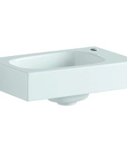 Lavoar asimetric Geberit Citterio 45x30cm orificiu baterie dreapta fara preaplin montare pe mobilier KeraTect alb