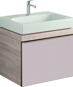 Dulap baza Geberit Citterio 58.4cm cu un sertar sticla taupe corp stejar bej