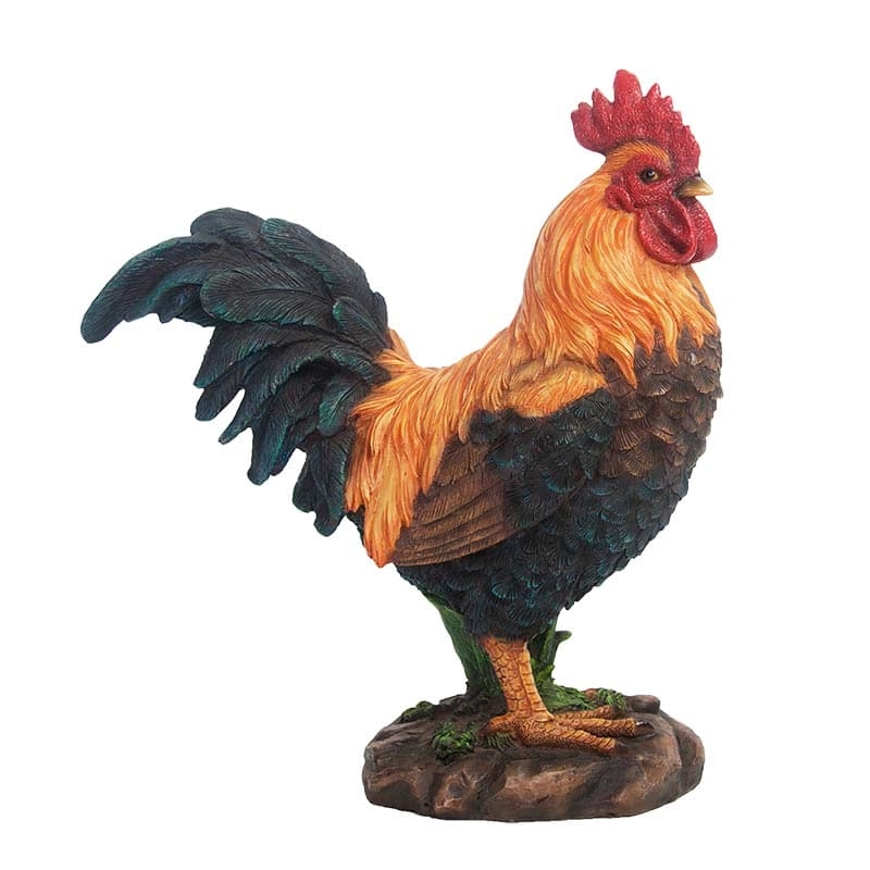 Decoratiune de gradina din polirasina, Rooster L Multicolor, L30xl14,3xH34,5 cm
