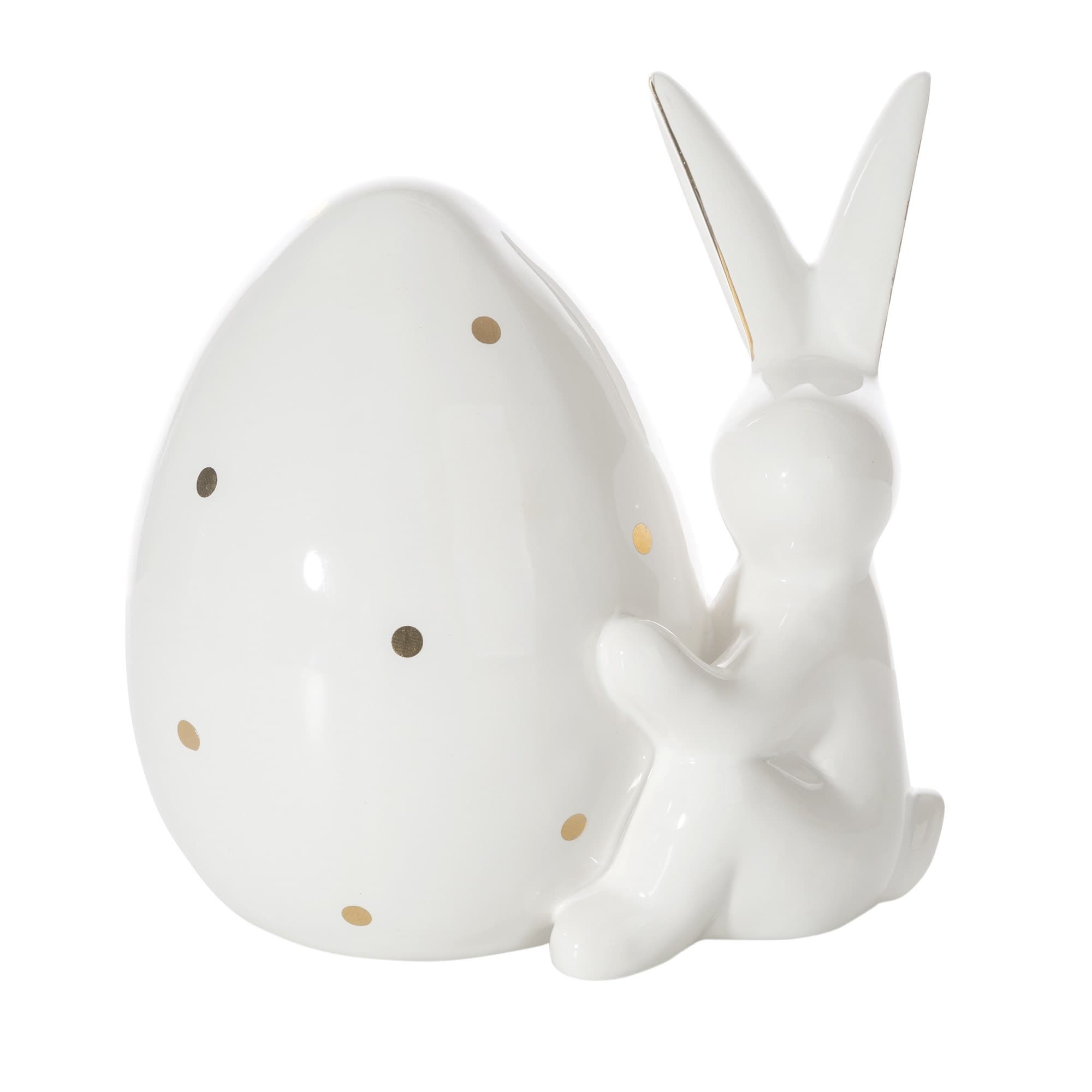 Decoratiune din dolomita Buny Alb / Auriu, L13xl9xH15 cm