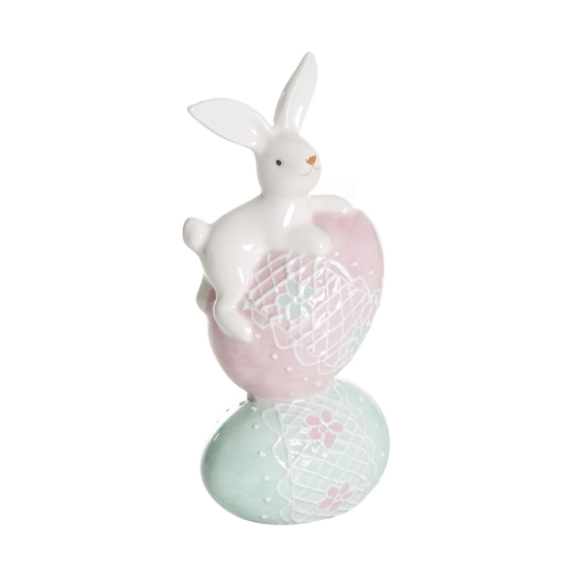 Decoratiune din dolomita Heti Roz / Verde Mint, L6xl4xH14 cm