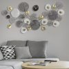 Decoratiune metalica de perete Grid Large Multicolor, l135xA7,5xH69 cm