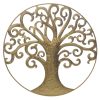 Decoratiune metalica de perete Life Tree Glam Auriu, Ø70 cm