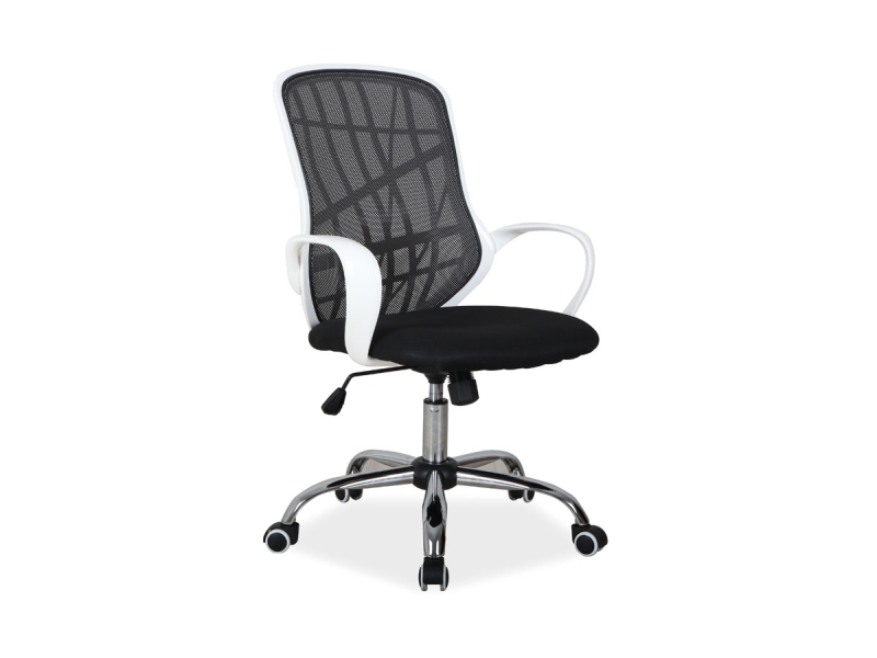 Scaun de birou ergonomic, tapitat cu stofa Dexter Black / White, l51xA45xH95-105 cm
