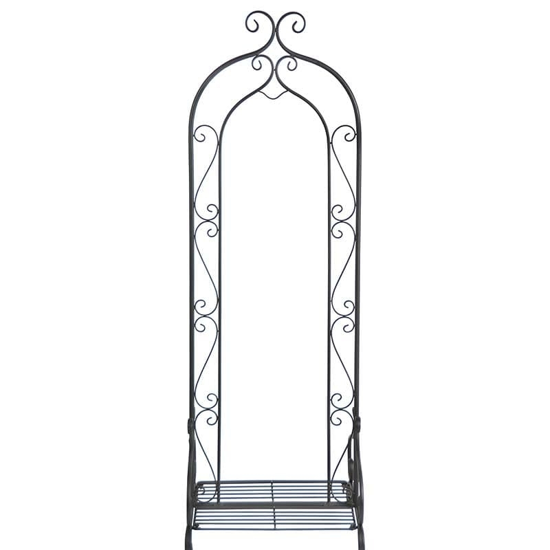 Etajera pliabila pentru ghivece gradina / terasa, din metal, Stand Negru, L45,9xl44xH132,6 cm