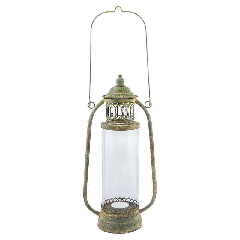 Felinar de perete, din metal, Aged Small Verde Antichizat, L23,9xl14,8xH51,6 cm