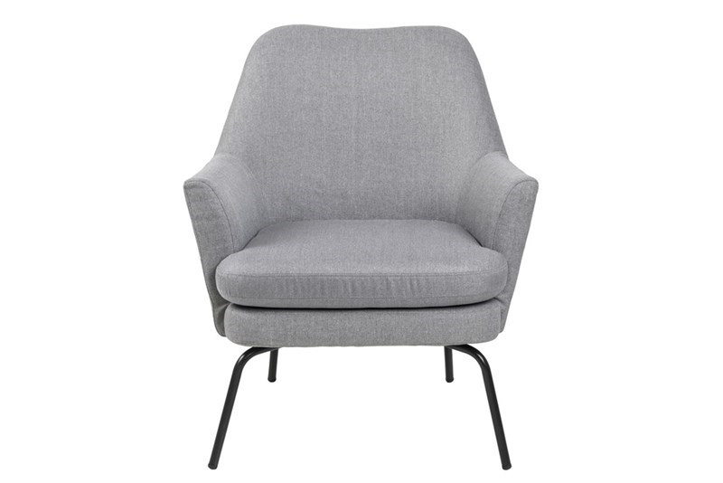 Fotoliu tapitat cu stofa, cu picioare metalice Chisa Light Grey, l73xA74xH83 cm