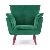 Fotoliu tapitat cu stofa, cu picioare din lemn Rezzo Dark Green, l80xA73xH84 cm