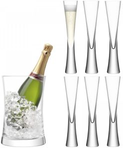 Set servire sampanie LSA International Moya cu frapiera si 6 pahare 170ml