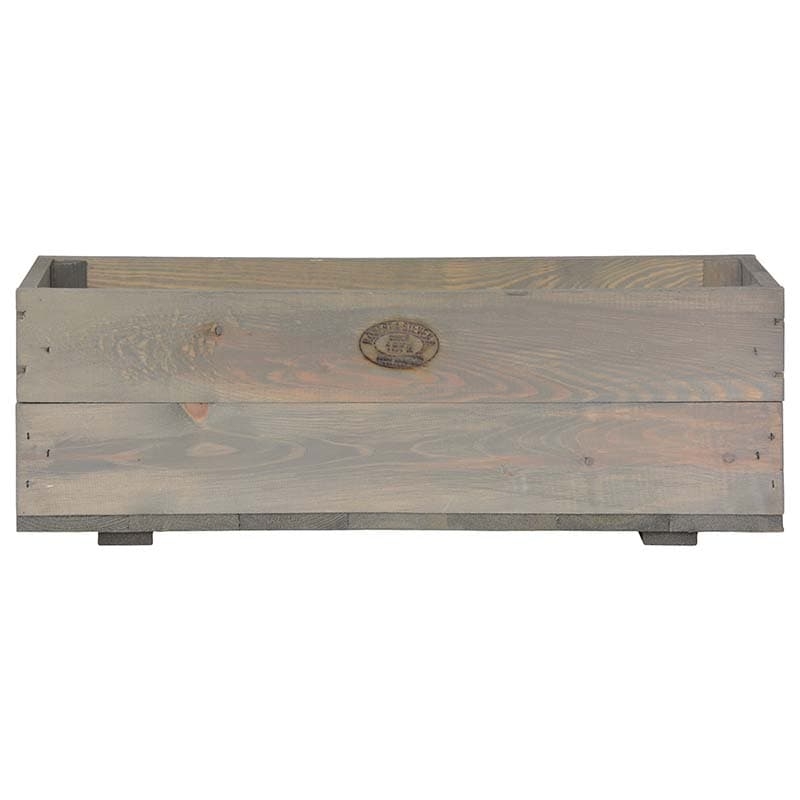 Ghiveci pentru exterior, din lemn, Rural Large Gri Antichizat, L59xl19,6xH19,6 cm