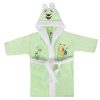 Halat de baie pentru copii, din bumbac, Bear Verde, 6 / 7 ani