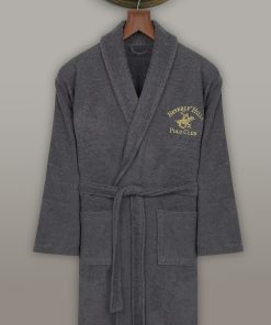 Halat de baie unisex, din bumbac, Beverly Hills Polo Club 700 Antracit, M / L