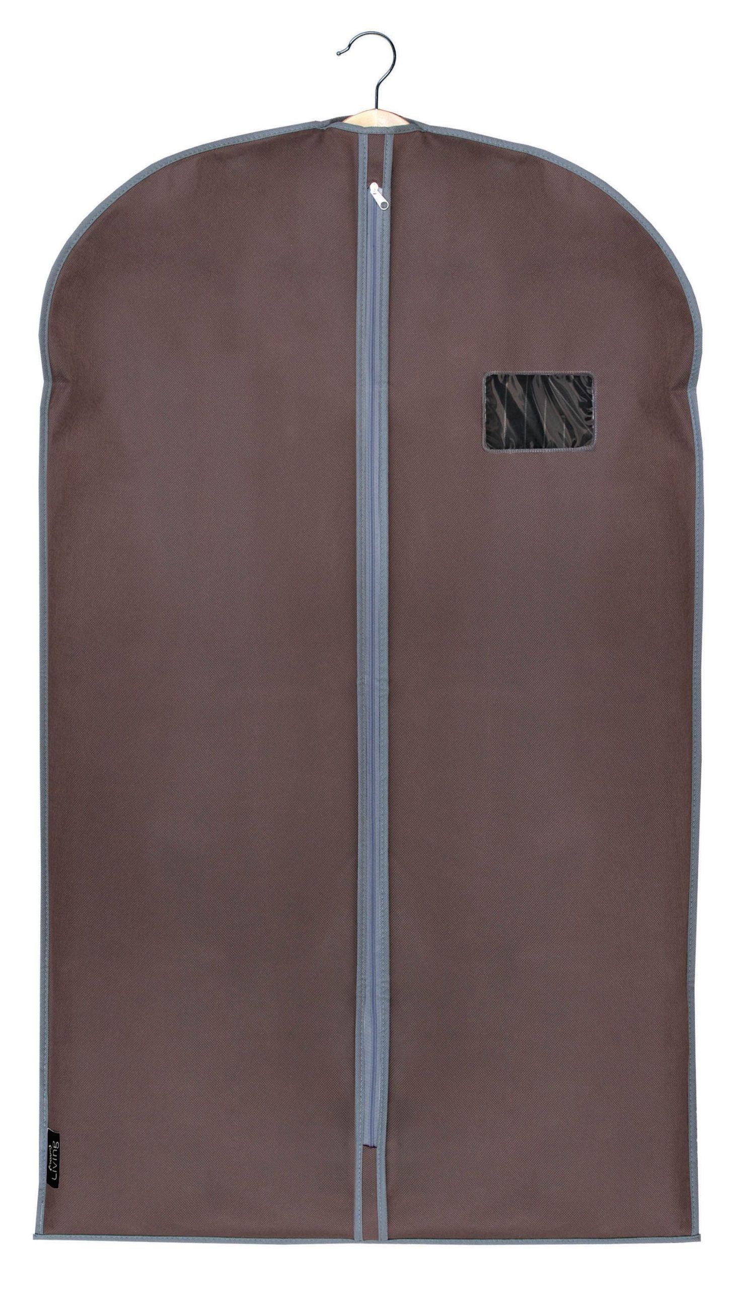Husa pentru haine cu fermoar, Classic Maro, l60xH100 cm