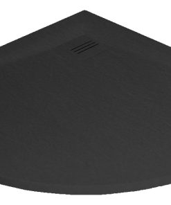 Cadita dus semirotunda slim Radaway Kyntos A 90x90x3cm marmura antracit