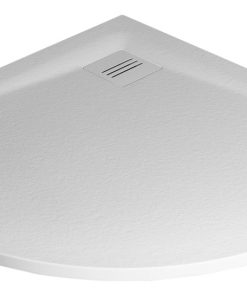 Cadita dus semirotunda slim Radaway Kyntos A 100x100x3cm marmura alb