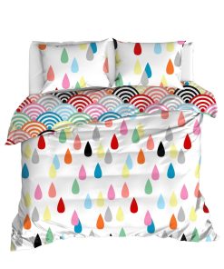 Lenjerie de pat din bumbac Ranforce Vendula Multicolor, 200 x 220 cm
