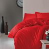 Lenjerie de pat din bumbac Satinat Premium Elegant Rosu, 200 x 220 cm