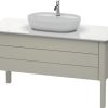 Dulap baza Duravit Luv 1338x570mm cu doua sertare fara blat taupe satinat mat lacuit