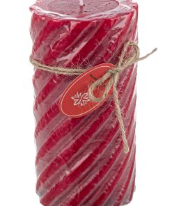 Lumanare parfumata cilindrica Rustica Twist Tall Rosu, Ø7,3xH15 cm