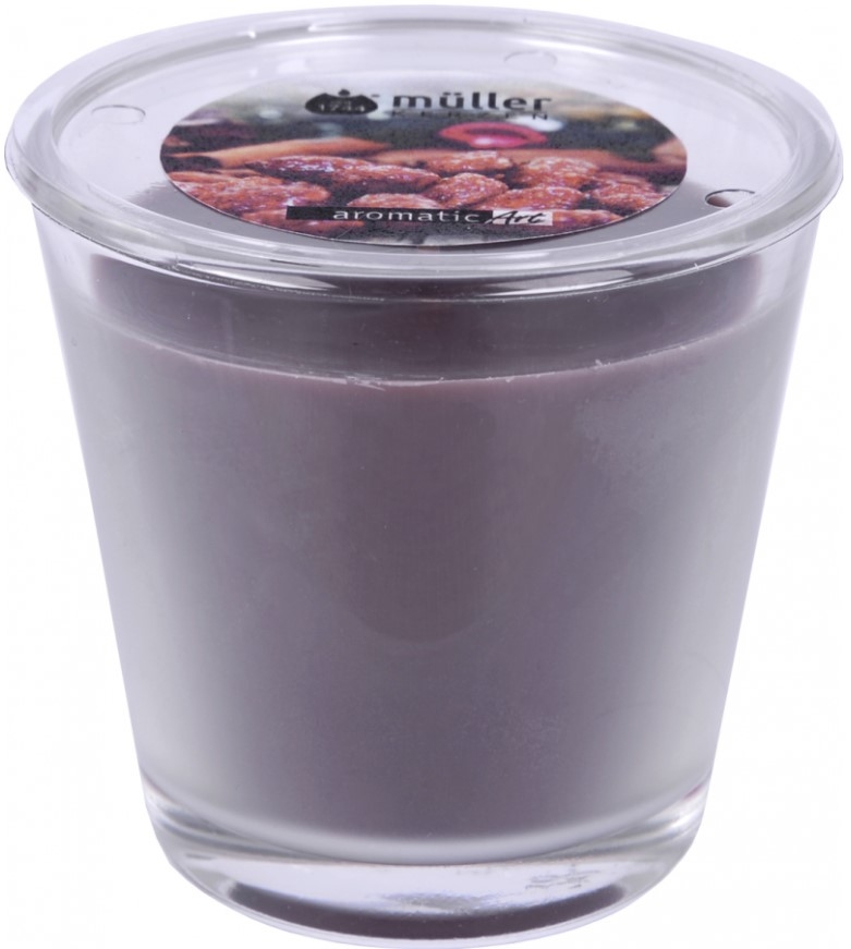 Lumanare parfumata in pahar Xmass Almond Gri, Ø7,5xH7,5 cm