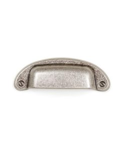 Maner vintage pentru mobilier, Petra, finisaj argint antichizat, L= 97 mm - Viefe