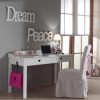 Masa de birou din lemn de pin si MDF cu 2 sertare, pentru copii Amori Alb, L130xl60xH84,5 cm