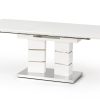 Masa extensibila din MDF si metal Lord White, L160-200xl90xH75 cm