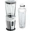 Blender de masa Bosch MMBM7G2M VitaStyle Mixx2Go 350W vas sticla ThermoSafe 0.6 litri 2 viteze sticla Tritan 2Go 500ml alb - inox polisat