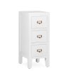 Noptiera din lemn cu 3 sertare, Everest Tall Alb, l30xA36xH72 cm