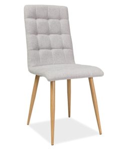Scaun tapitat cu stofa, cu picioare metalice Otto Beige / Oak, l44xA39xH94 cm