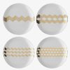 Set 4 farfurii LSA International Chevron 16cm Gold Assorted