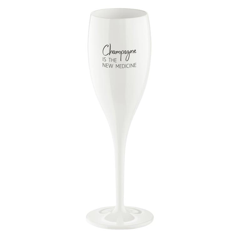 Pahar pentru sampanie Unbreakable Superglas Alb, Champagne The New Medicine, 100 ml