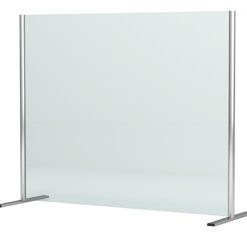 Panou protectie birou SanSwiss 120x80cm sticla securizata 6mm slefuit lucios