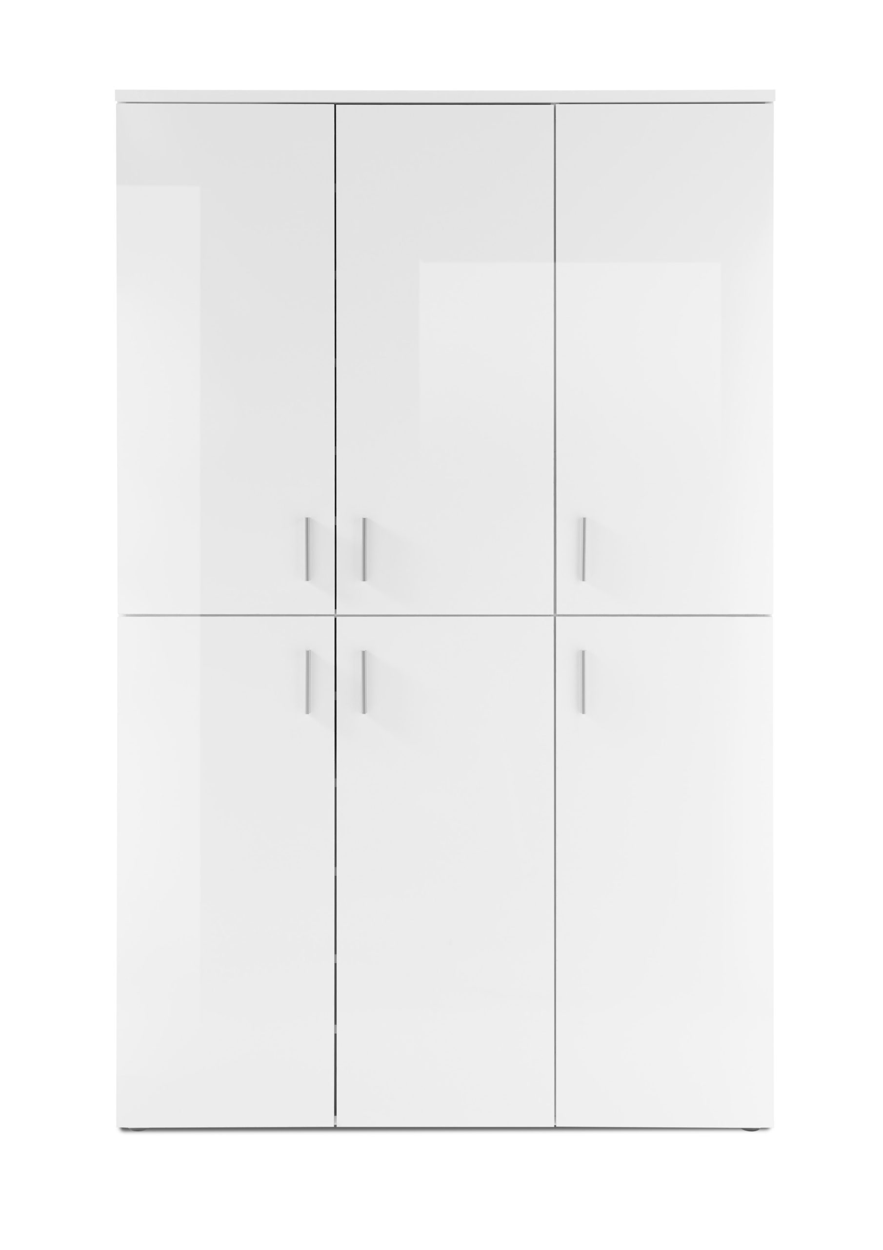 Pantofar din pal si MDF, cu 6 usi Linco V Alb, l120xA35xH190 cm