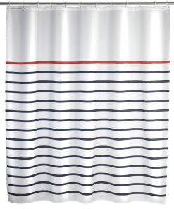 Perdea dus din poliester, Marine Multicolor, 180 x 200 cm