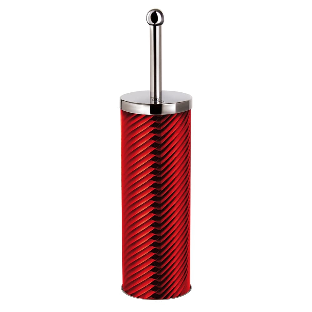 Perie toaleta cu suport din otel inoxidabil, Ø9,5xH26,7 cm, Metallic Line Burgundy