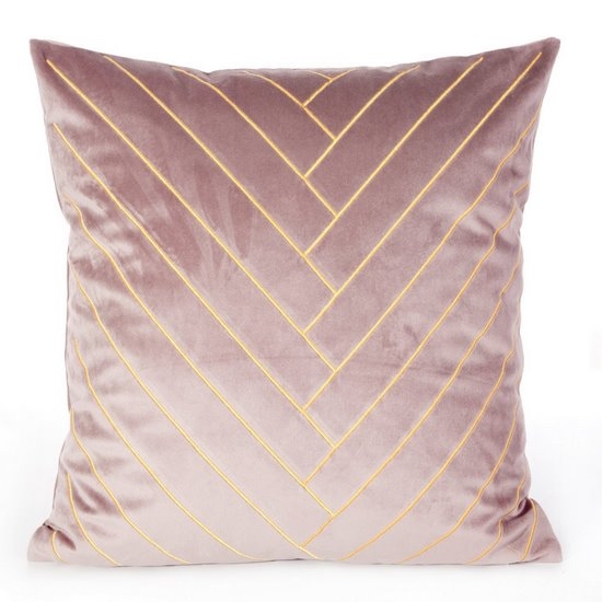 Set 2 perne decorative cu huse detasabile Mandy Velvet Roz, 45 x 45 cm
