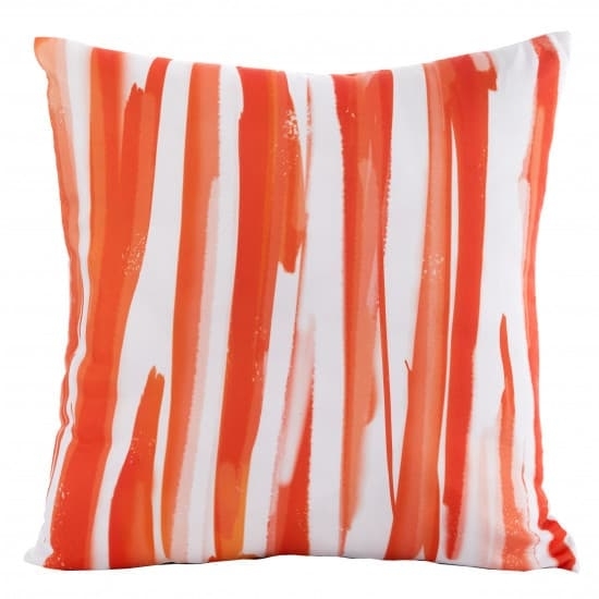 Perna decorativa cu husa detasabila Strips Rosu / Alb, 45 x 45 cm