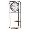 Raft de perete fier forjat maro cu ceas 35.5x15x86h
