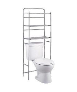 Raft depozitare baie 3 etajere Tatkraft Tanken, Argintiu, 59.5 x 26 x 151.5 cm