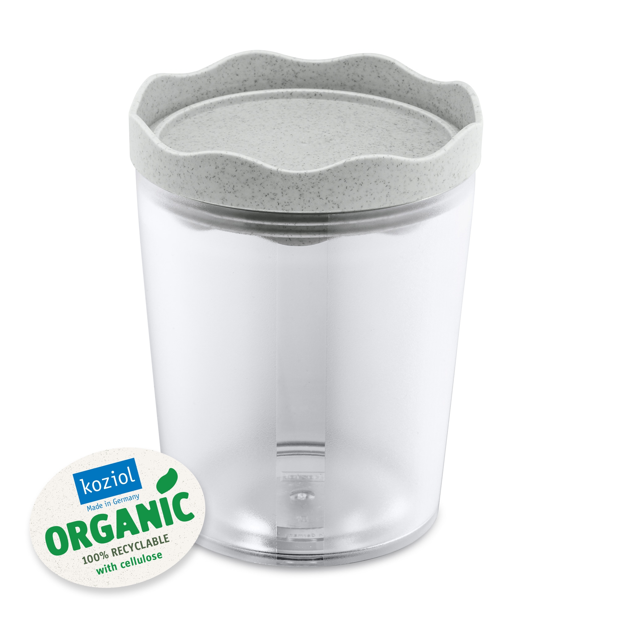 Recipient pentru depozitare cu capac, 100% Reciclabil, Prince M Organic Gri, 750 ml