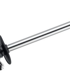 Rezerva perie toaleta din plastic, cu maner din otel inoxidabil, Brush Shiny Medium Negru, Ø8xH35 cm