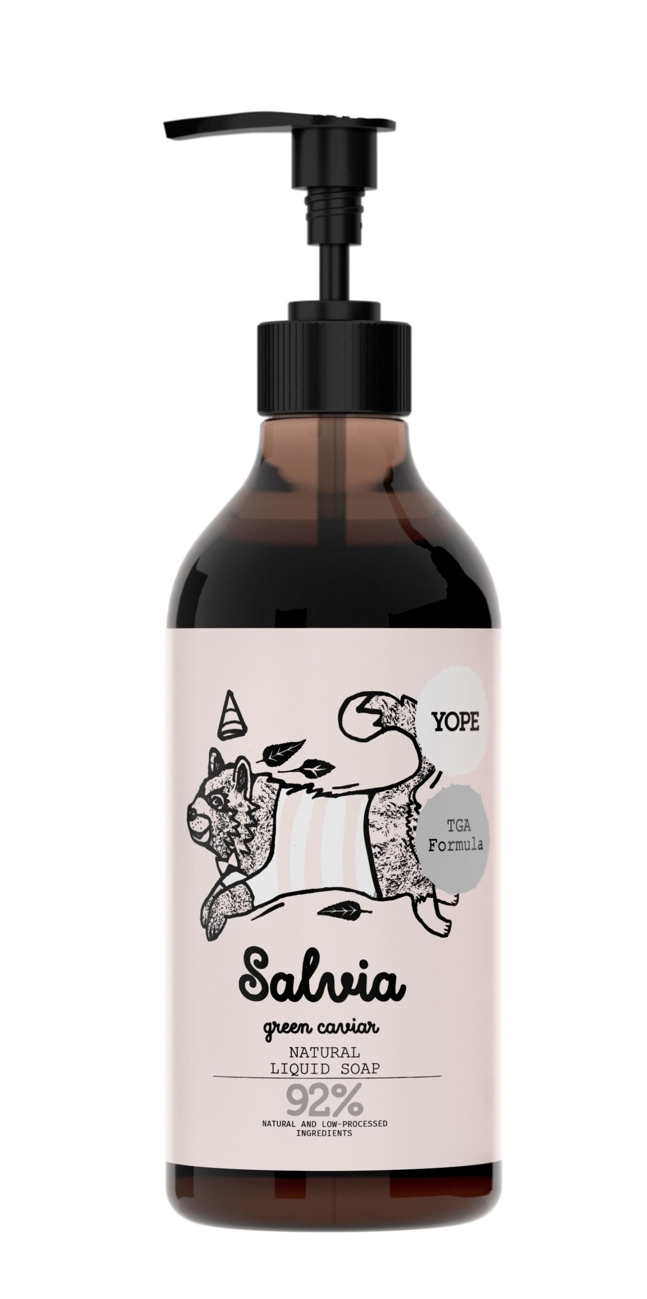 Sapun de maini cu formula TGA, salvie si caviar verde, ingrediente naturale, 500 ml, Yope